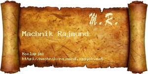Machnik Rajmund névjegykártya